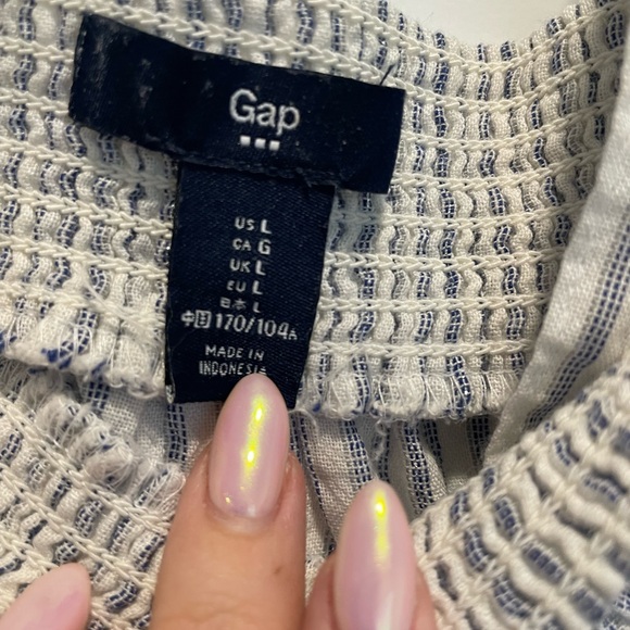 GAP blue and white stripe off the shoulder blouse - Picture 3 of 6